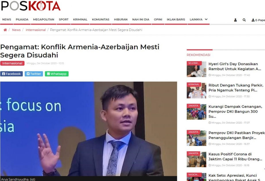 İndoneziyalı dinləyicilər Ermənistanın Azərbaycana qarşı təxribatları barədə məlumatlandırılıb