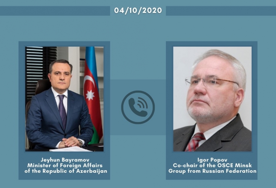 Azərbaycan XİN rəhbərinin ATƏT-in Minsk Qrupunun rusiyalı həmsədri ilə telefon danışığı olub