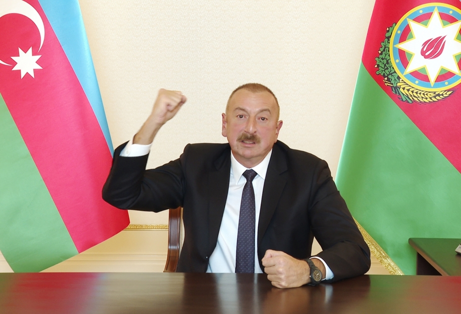 Präsident Ilham Aliyev gratuliert dem aserbaidschanischen Volk zur Befreiung der Stadt Jabrayil und von neun Dörfern in Region Jabrayil
