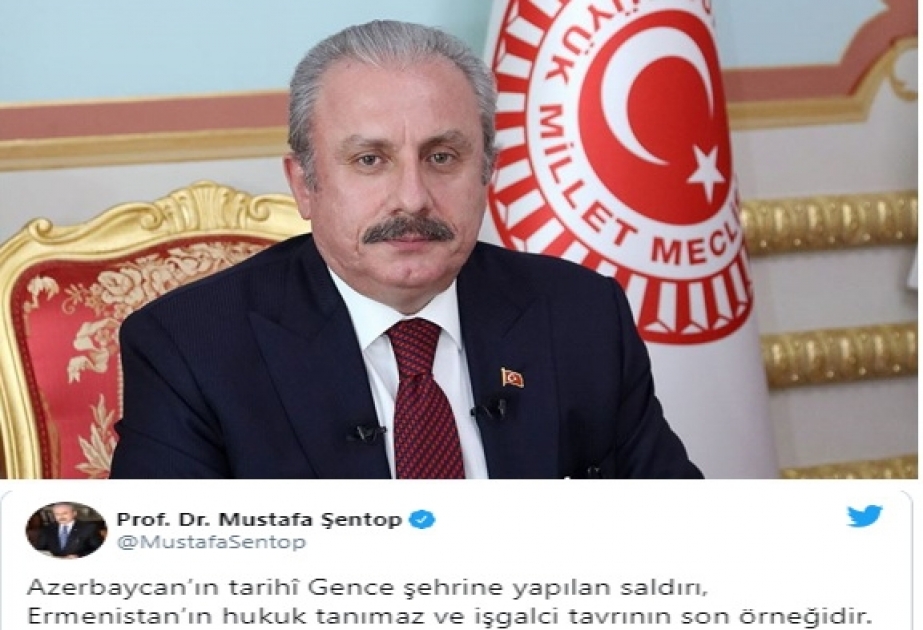 Mustafa Şentop: Gəncə şəhərinə hücum Ermənistanın işğalçı simasının son nümunəsidir