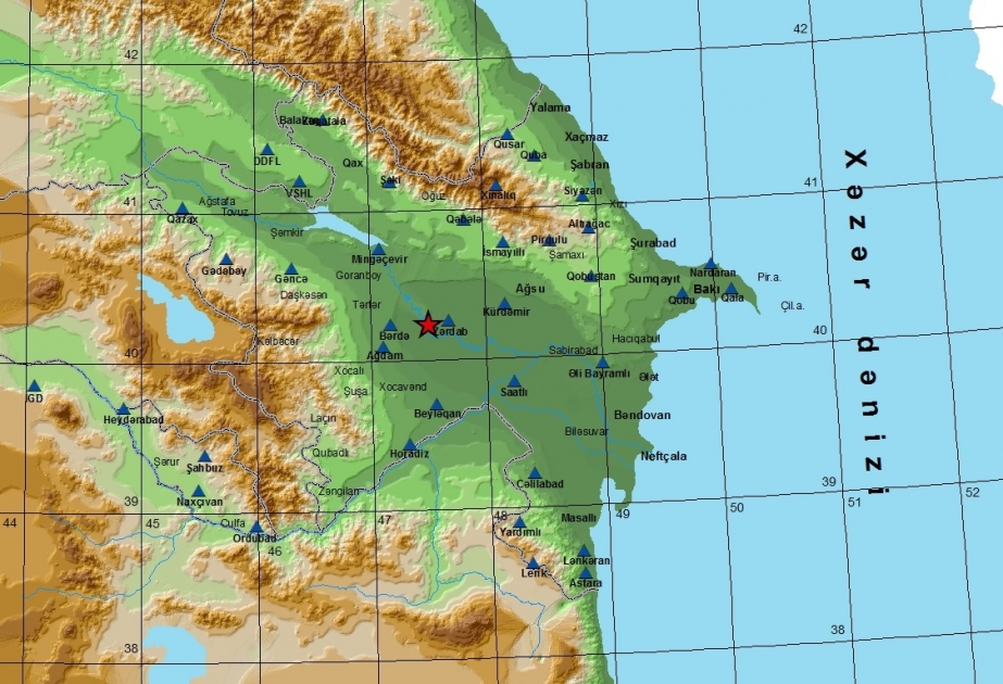 На границе Зардабского и Бардинского районов произошло землетрясение магнитудой 4.2