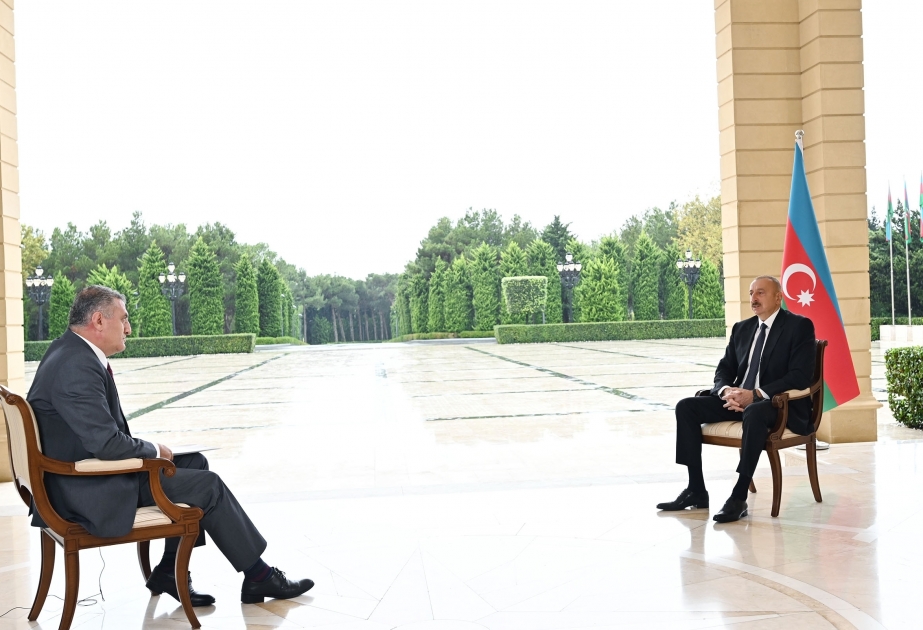 الرئيس الأذربيجاني يعلن شروط وقف إطلاق النار في مقابلة أجرتها معه قناة 