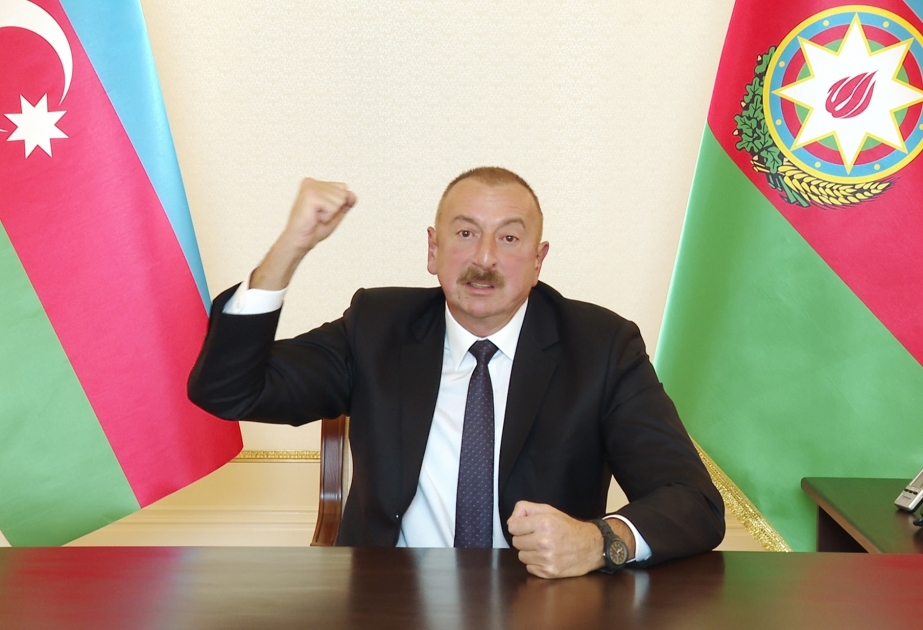 Президент Ильхам Алиев: Сейчас мы показали кто есть кто. Азербайджанский солдат гонит их как собак!