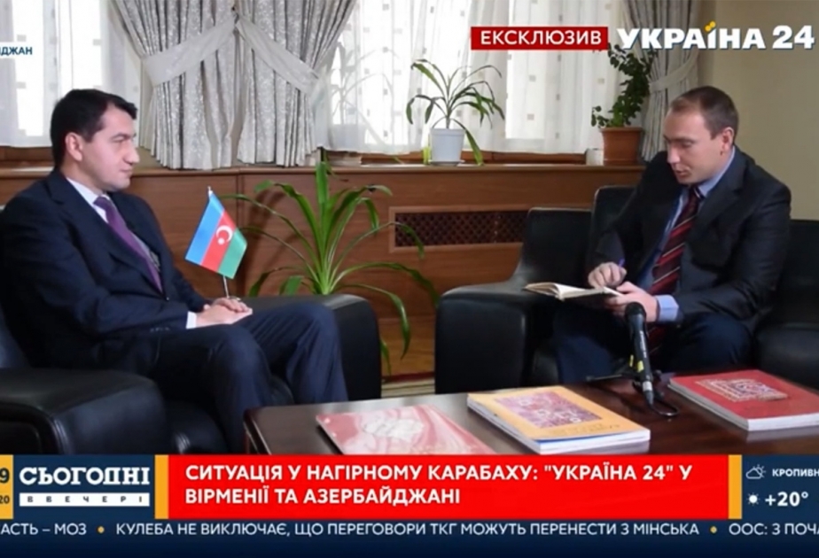 Azərbaycan Prezidentinin köməkçisi Hikmət Hacıyev “Ukraina-24” telekanalına müsahibə verib VİDEO