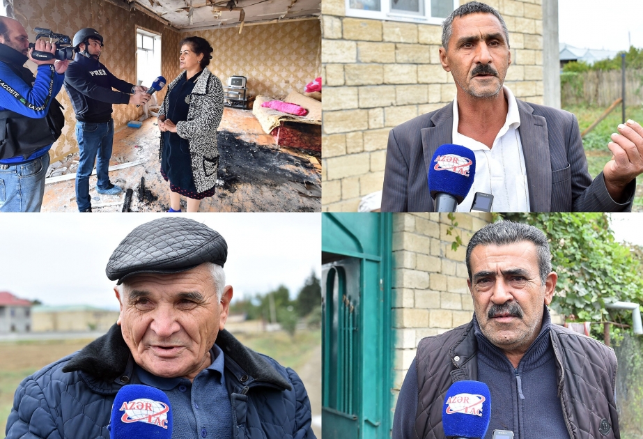 Düşmənin artilleriya atəşinə tutduğu Goranboyun Qızılhacılı kəndindən REPORTAJ  VİDEO