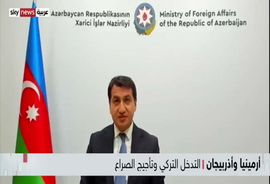 Hikmət Hacıyev “Sky News Arabia” televiziya kanalına müsahibə verib VİDEO