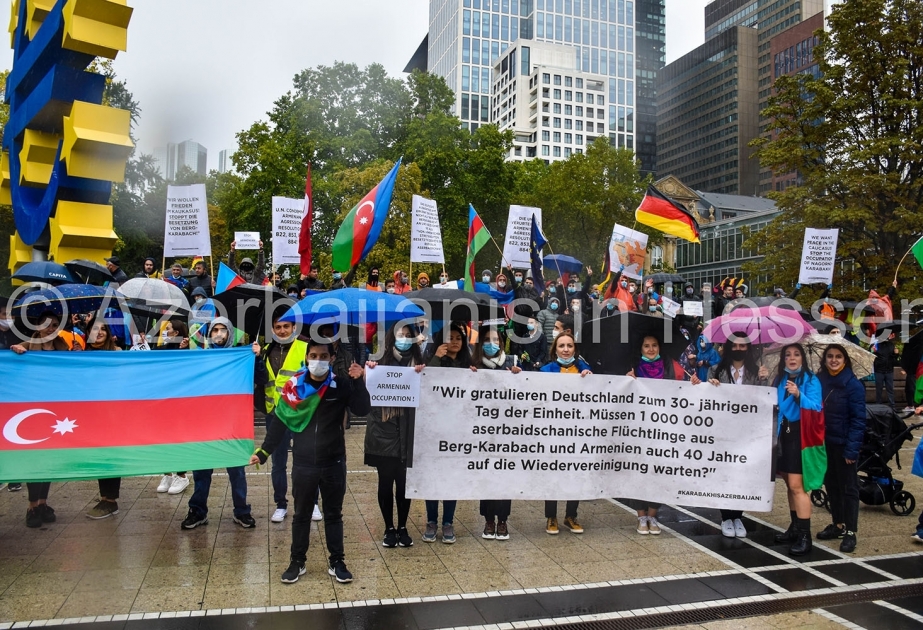 Frankfurt-Maynda Azərbaycanın ərazi bütövlüyünə dəstək məqsədilə mitinq keçirilib