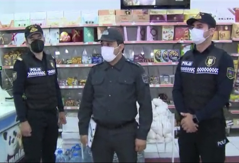 Koronavirus infeksiyasının qarşısının alınması məqsədilə polis əməkdaşları tərəfindən profilaktik tədbir davam etdirilir VİDEO ​