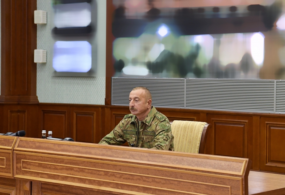 Operational meeting was held under the leadership of President, Commander-in-Chief Ilham Aliyev at Central Command Post of the Ministry of Defense VIDEO