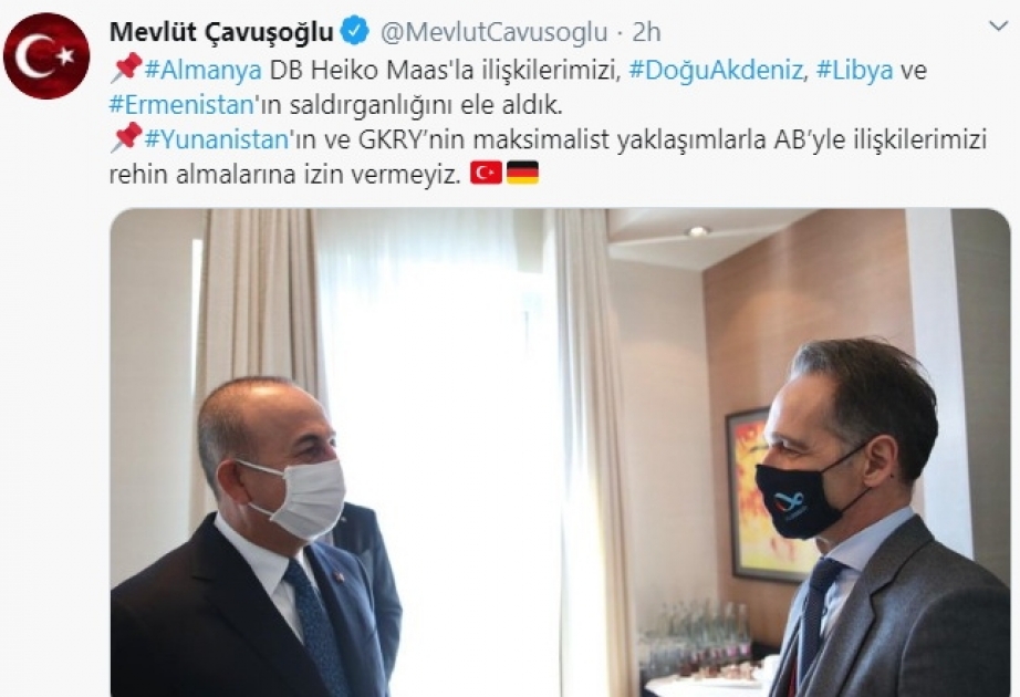 Türkiyə və Almaniyanın Xarici İşlər nazirləri Ermənistanın Azərbaycana hücumunu müzakirə ediblər