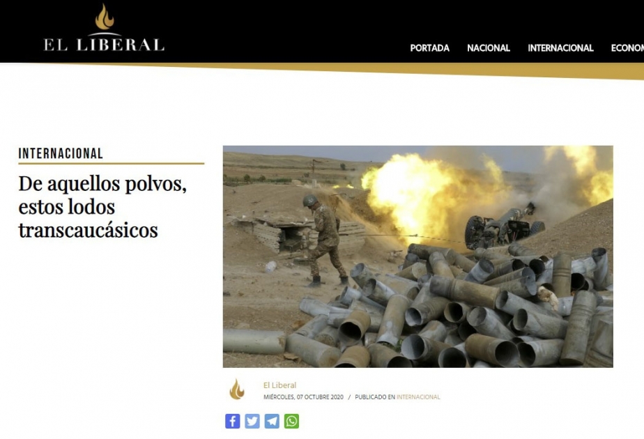 İspaniyanın “El Liberal” portalında Ermənistanın Azərbaycana qarşı işğalçılıq siyasəti kəskin şəkildə qınanılıb