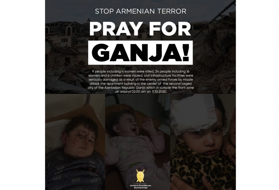 Azerbaijan’s Prosecutor General's Office: 9 civilians were killed as a result of missiles fired by Armenian armed forces on apartment buildings in Ganja