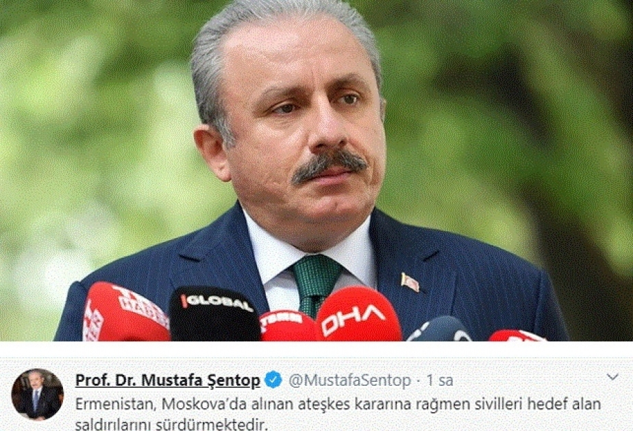 Mustafa Şentop: Ermənistan müharibə cinayətləri törədir