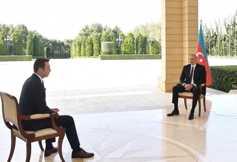 Präsident Ilham Aliyev gibt türkischem Fernsehsender Haber Global Interview VIDEO