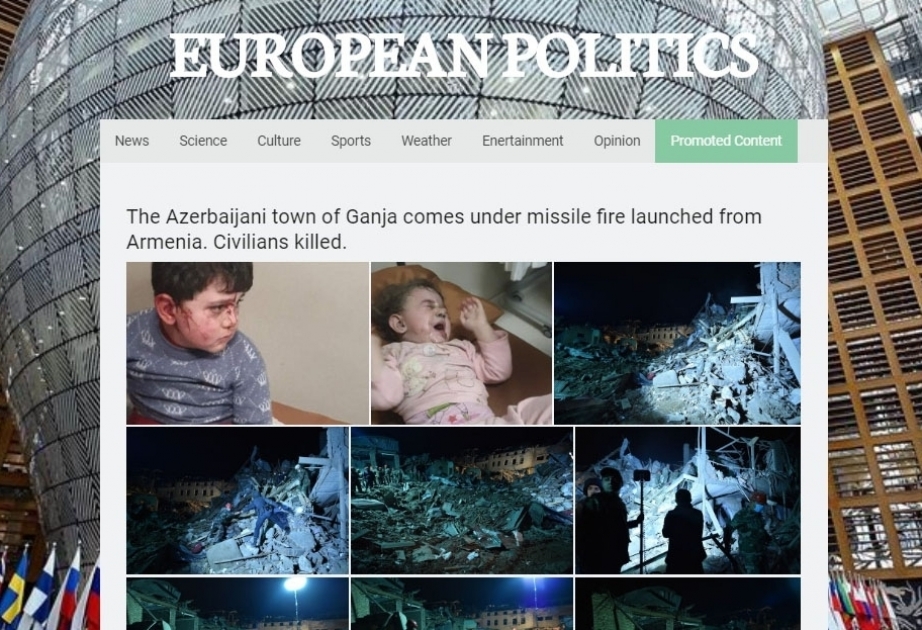 “EU Politics”: Gəncə Ermənistan tərəfindən raket hücumuna məruz qalıb, mülki şəxslər həlak olub