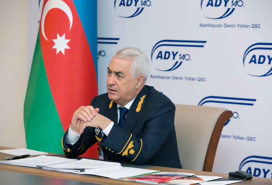 Dəmir yolu işçilərinin peşə bayramı ilə əlaqədar videokonfrans keçirilib