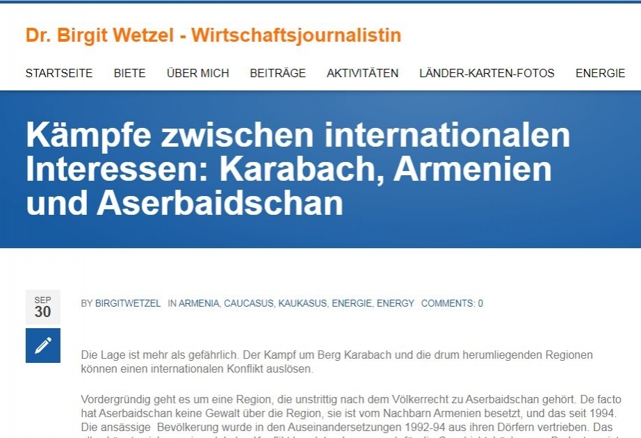 Alman jurnalisti: Azərbaycanın böyük potensialı var