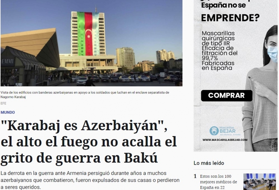 “EL ESPAÑOL”: Qarabağ Azərbaycandır