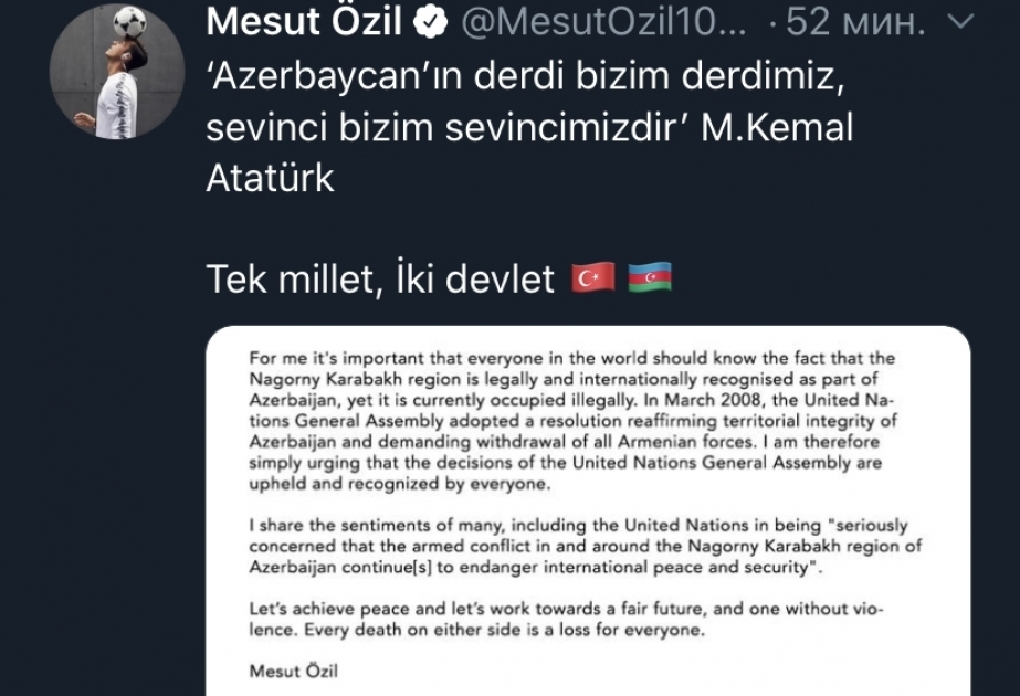 Rio-Weltmeister Mesut Özil unterstützt Aserbaidschan