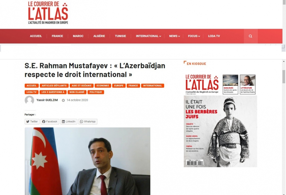 “Le Courrier de l’Atlas”: Ermənistan humanitar atəşkəsə də riayət etmədi və mülki insanları raket atəşinə tutdu