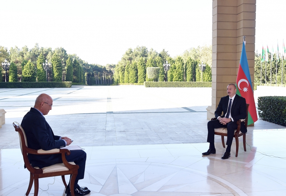 Le président Ilham Aliyev accorde un entretien à la chaîne de télévision turque NTV VIDEO