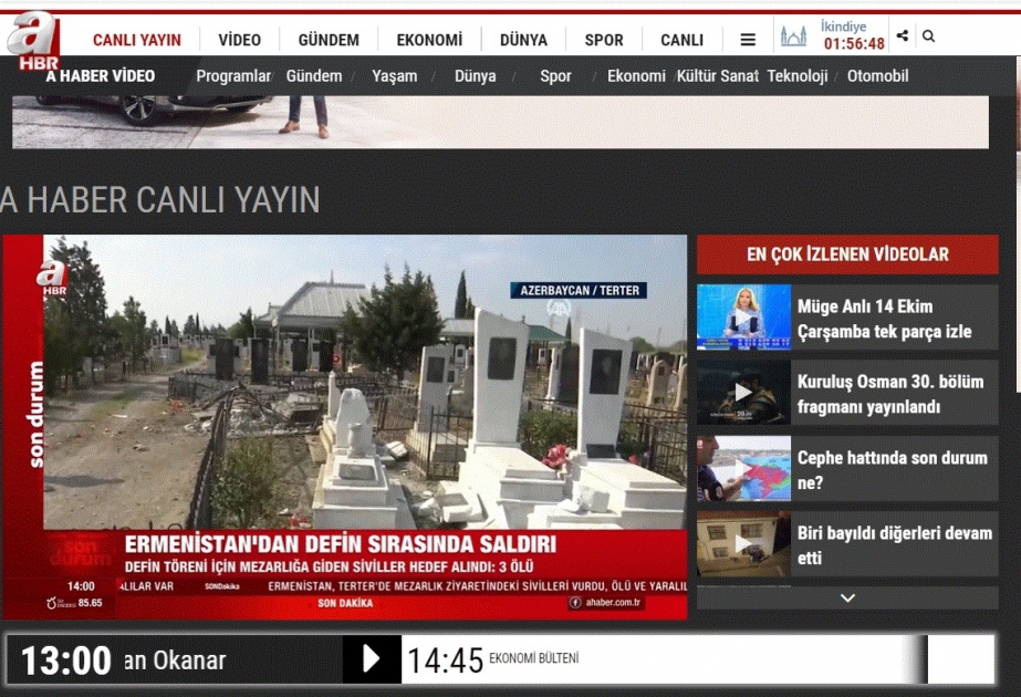 Türkiyə mediası Prezident İlham Əliyevin fəaliyyətinin işıqlandırılmasına geniş yer ayırır