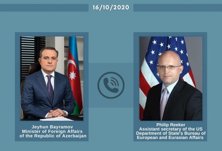 Nazir Ceyhun Bayramov ABŞ-ın Avropa və Avrasiya məsələləri üzrə Dövlət Katibinin köməkçisi vəzifəsini icra edən Filip Rikeri Ermənistanın humanitar atəşkəsi pozması barədə məlumatlandırıb