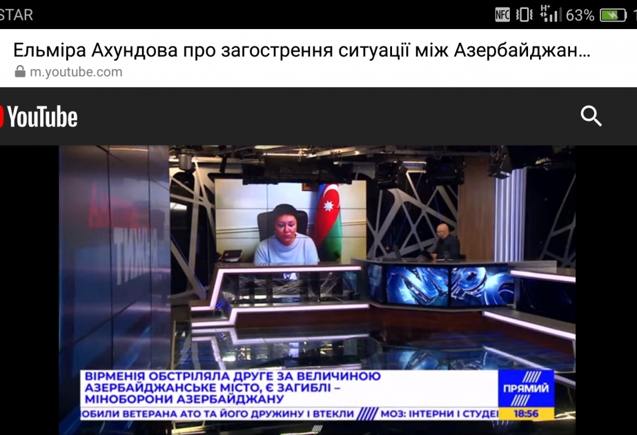 Azərbaycan səfiri Ukraynanın “Pryamoy” telekanalında erməni təcavüzü barədə danışıb