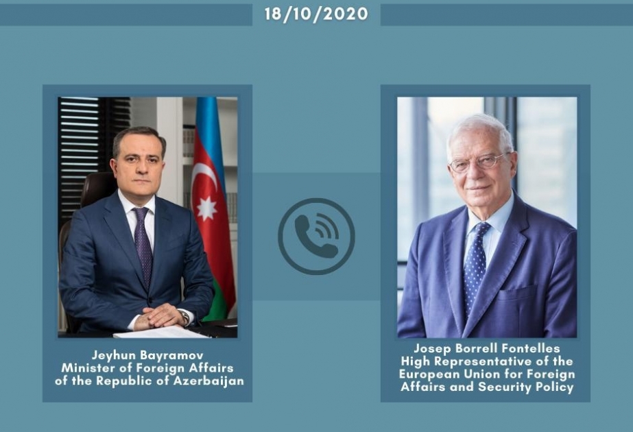 Xarici İşlər naziri Ceyhun Bayramovla Avropa İttifaqının ali nümayəndəsi arasında telefon danışığı olub
