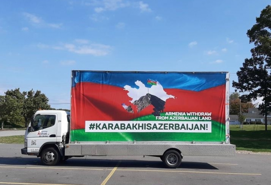 Vaşinqtonda hərəkət edən xüsusi yük avtomobili ABŞ ictimaiyyətini erməni təcavüzü haqqında məlumatlandırır