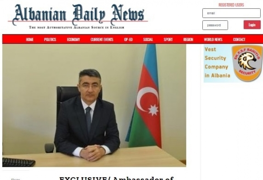 Albaniya KİV-ləri bu ölkə ilə Azərbaycan arasında əməkdaşlıqdan yazır