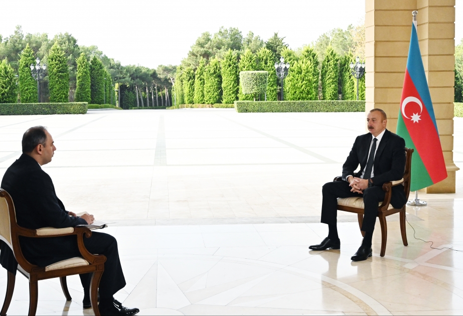 President Ilham Aliyev was interviewed by Russian Interfax agency VIDEO