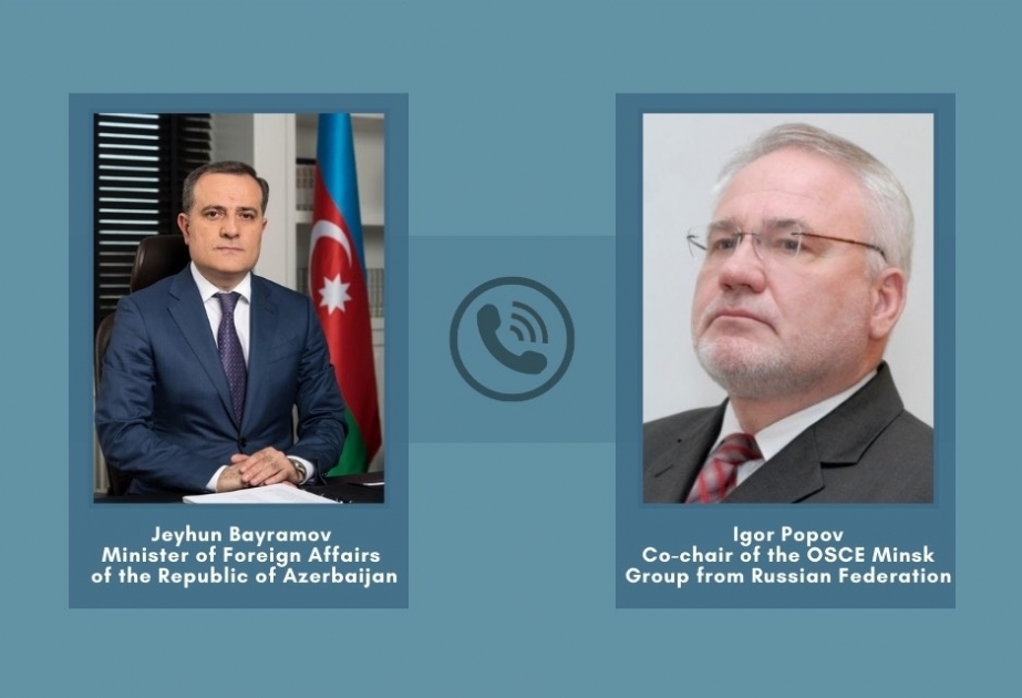 Se tuvo lugar la conversación telefónica de Djeyhun Bayramov con los copresidentes del Grupo de Minsk de la OSCE