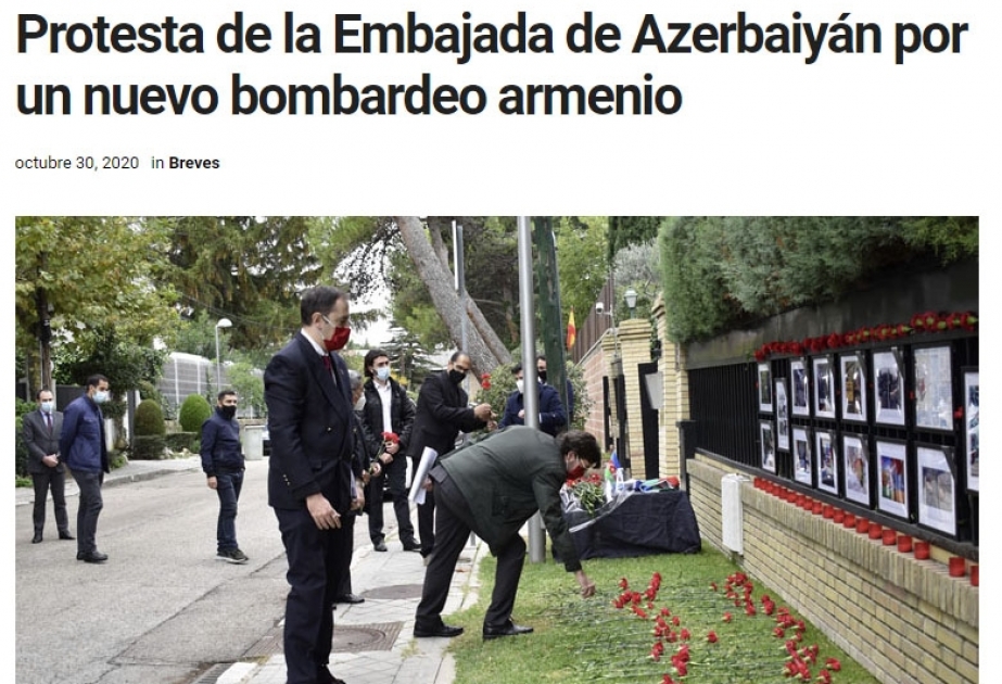 İspaniya portallarında Bərdə şəhərinin Ermənistan tərəfindən raket hücumuna məruz qalması kəskin şəkildə qınanılıb