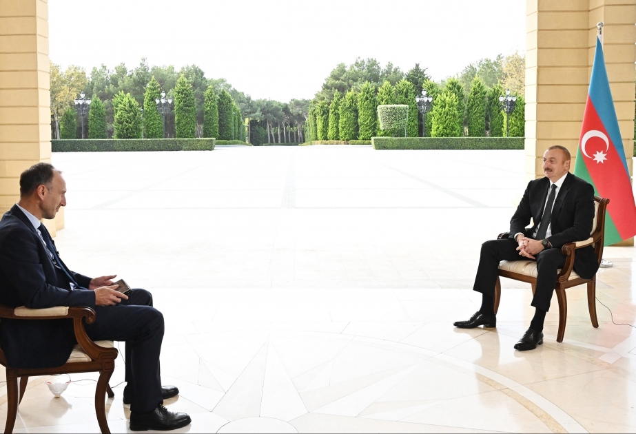Präsident Ilham Aliyev gibt deutschen Fernsehsender ARD Interview VIDEO
