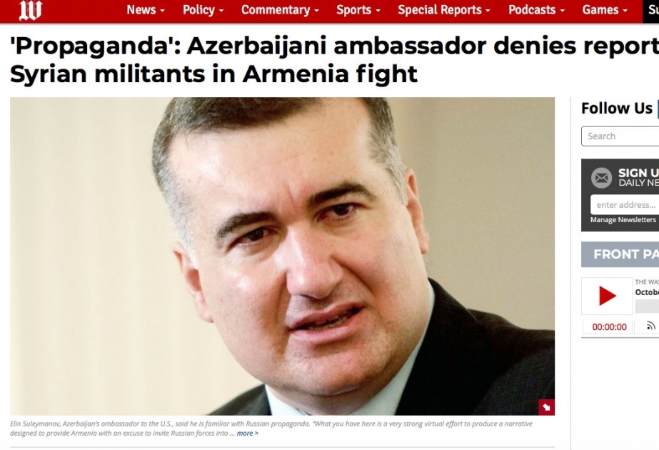 Azərbaycan diplomatı ölkəmizə qarşı səsləndirilən qərəzli iddialara cavab verib