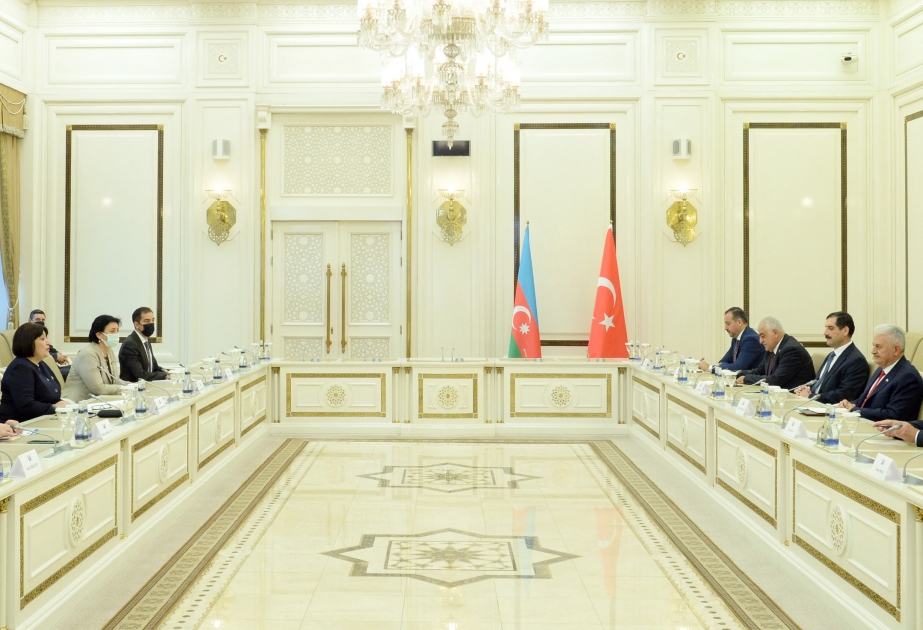 Milli Məclisin Sədri Sahibə Qafarova Türkiyənin sabiq Baş Naziri Binəli Yıldırımla görüşüb