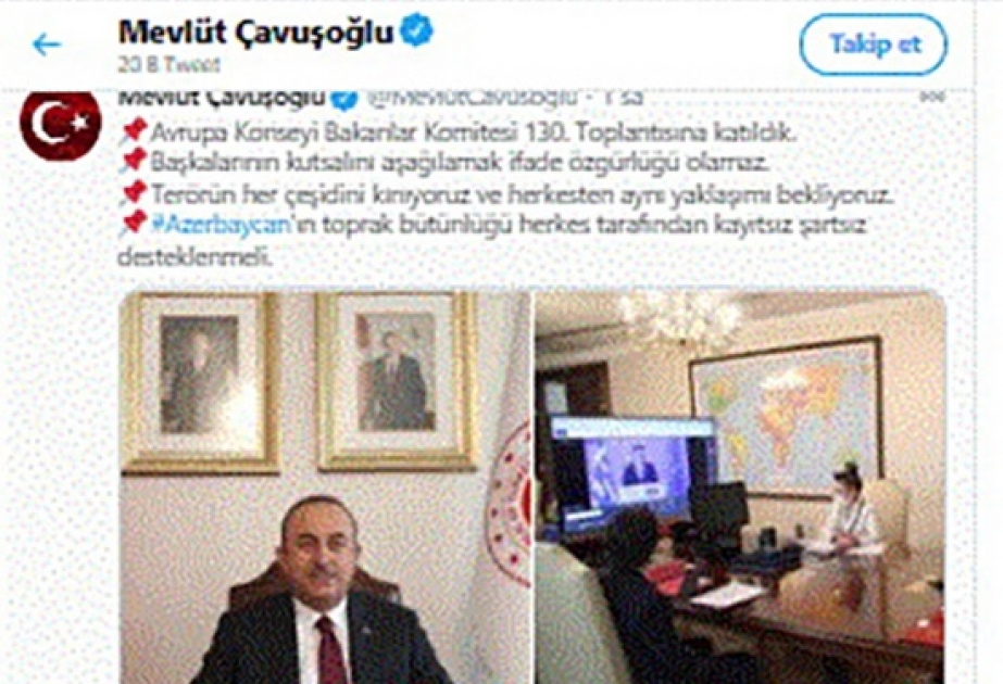 Mövlud Çavuşoğlu: Azərbaycanın ərazi bütövlüyü hər kəs tərəfindən qeyd-şərtsiz dəstəklənməlidir
