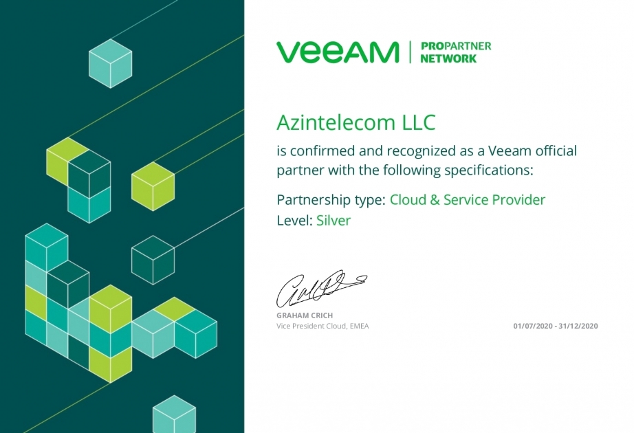 AzInTelecom recibió el estatus de socio de plata de la compañía Veeam Software