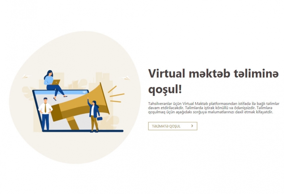 “Virtual məktəb”də onlayn təlimlər davam edir