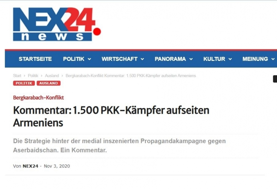 Nex24.news: 1.500 PKK-Kämpfer aufseiten Armeniens