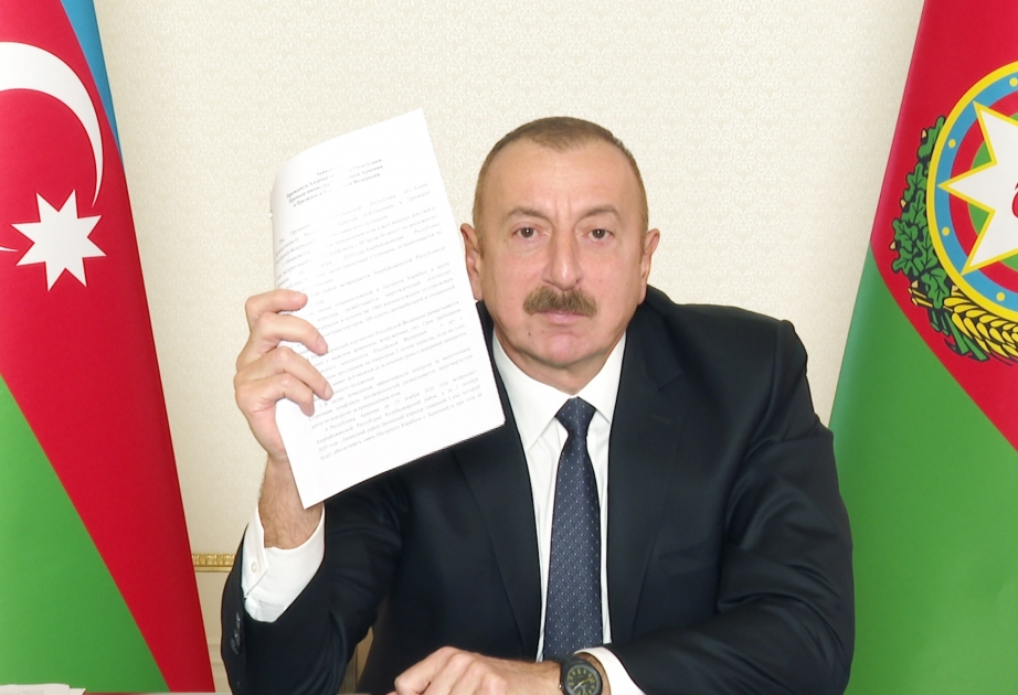 Президент Ильхам Алиев: В данном заявлении нет ни единого слова о статусе Нагорного Карабаха ВИДЕО