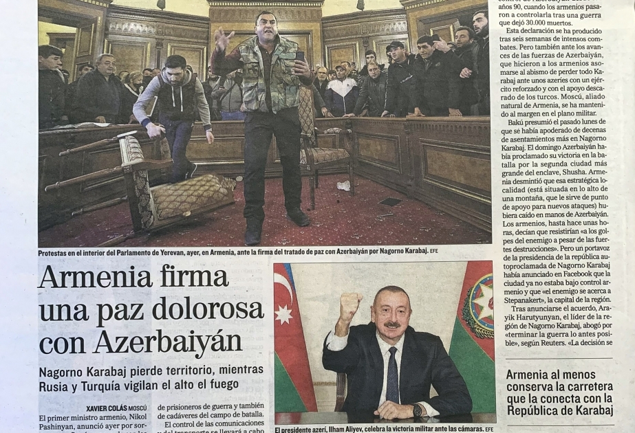 El Mundo: “Armenia firma una paz dolorosa con Azerbaiyan”