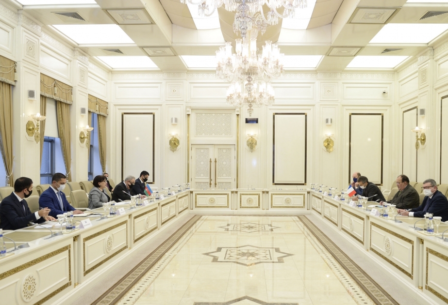 La Presidenta de Milli Madjlis se reunió con una delegación del Parlamento francés