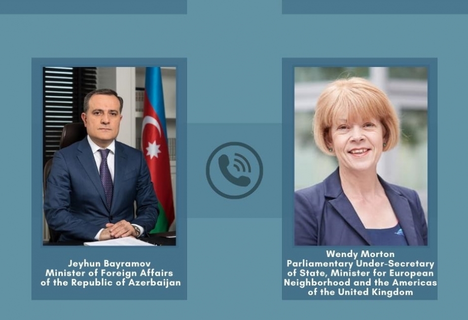 Canciller azerbaiyano y ministra de Estado británica sostienen una conversación telefónica