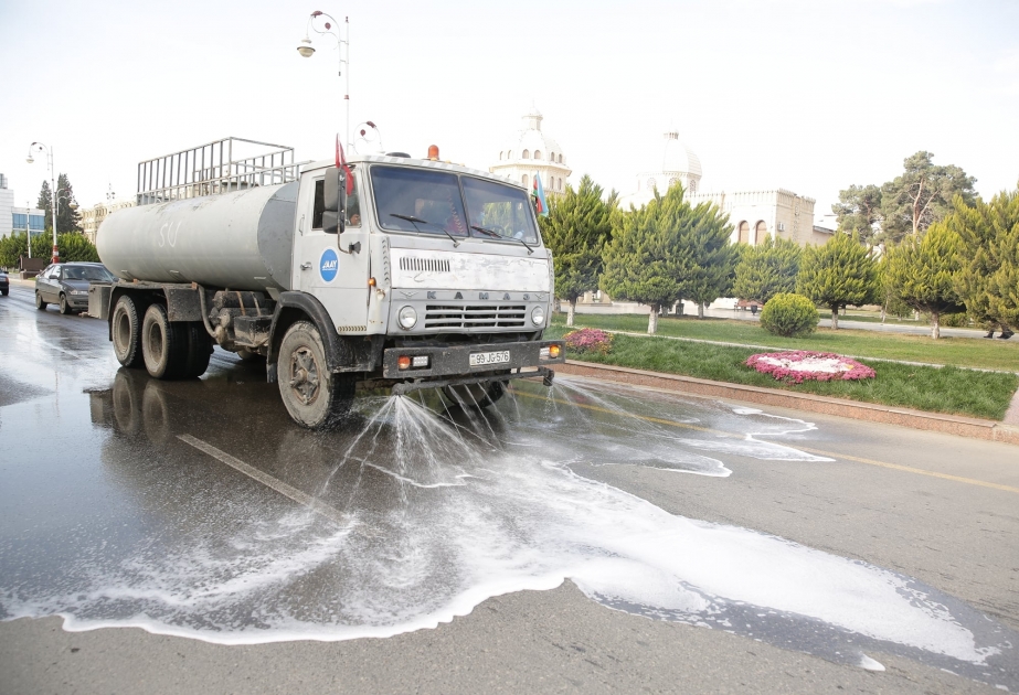 Xaçmazda növbəti dəfə dezinfeksiya işləri aparılıb VİDEO