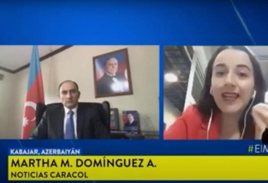 Kolumbiya televiziyasında Azərbaycan, Rusiya və Ermənistan rəhbərlərinin imzaladıqları bəyanata dair reportaj və müsahibə yayımlanıb VİDEO
