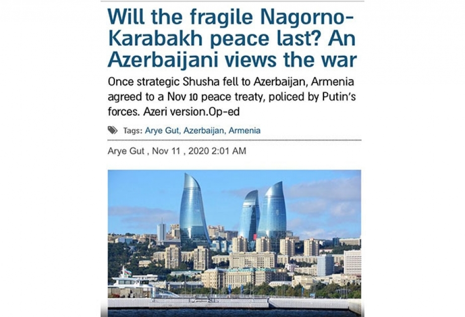 Израильский новостной портал Arutz Sheva: Азербайджанцы должны были вернуться и вернулись в святую для всех Шушу