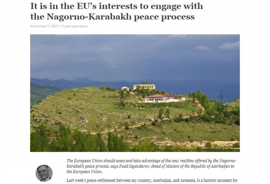 Фуад Искандеров: В интересах ЕС влиться в процесс нагорно-карабахского мирного урегулирования