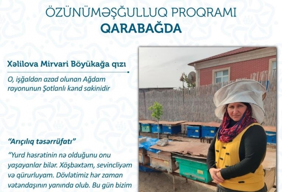 Özünüməşğulluq proqramının iştirakçıları Ağdamda öz təsərrüfatlarını daha da genişləndirəcəklər